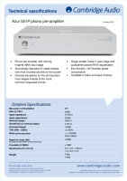 Cambridge Audio Azur 551P - Technical Specificationss 